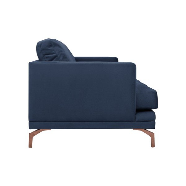 Tamsiai mėlyna trivietė sofa su aukso spalvos kojomis "Windsor & Co Sofos Jupiter-image-2