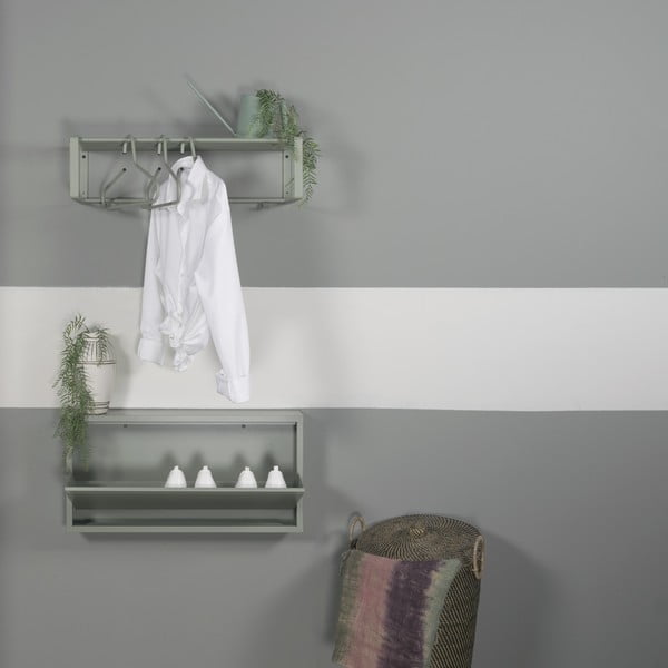 Pilkai žalios spalvos iš metalo atlenkiama spintelė batams 75x37,5x12,5 cm Billy – Spinder Design-image-4