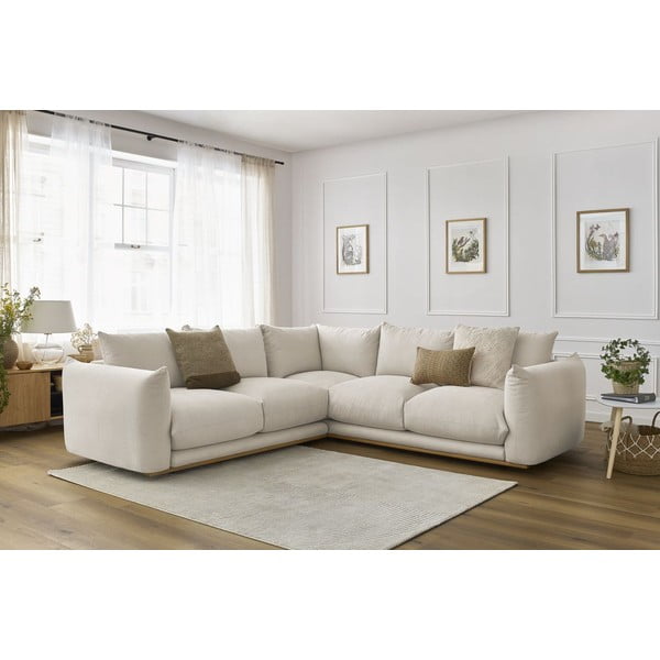 Kampinė sofa kreminės spalvos Ernest – Bobochic Paris-image-1
