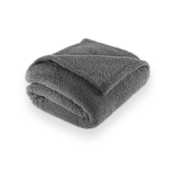 Pilkos spalvos iš mikropliušo antklodė ir pledas 150x200 cm Cocoon – Tiseco Home Studio