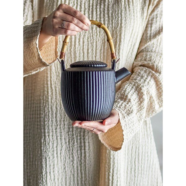 Juodos spalvos iš molio arbatinukas 850 ml Neri – Bloomingville-image-3