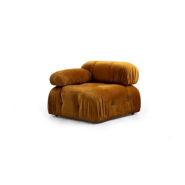 Modulinė sofa garstyčių spalvos iš velveto (su kairiuoju kampu) Bubble – Artie