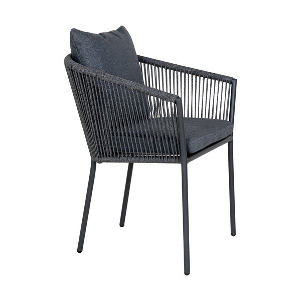 Iš metalo valgomojo kėdės tamsiai pilkos spalvos 2 vnt. Salerno – House Nordic-image-4