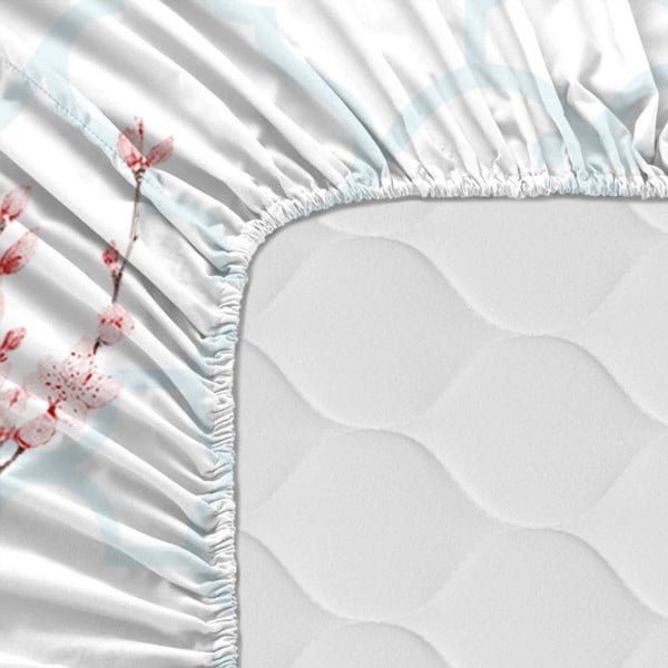 Medvilninė paklodė Happy Friday Basic Sakura, 140 x 200 cm-image-2