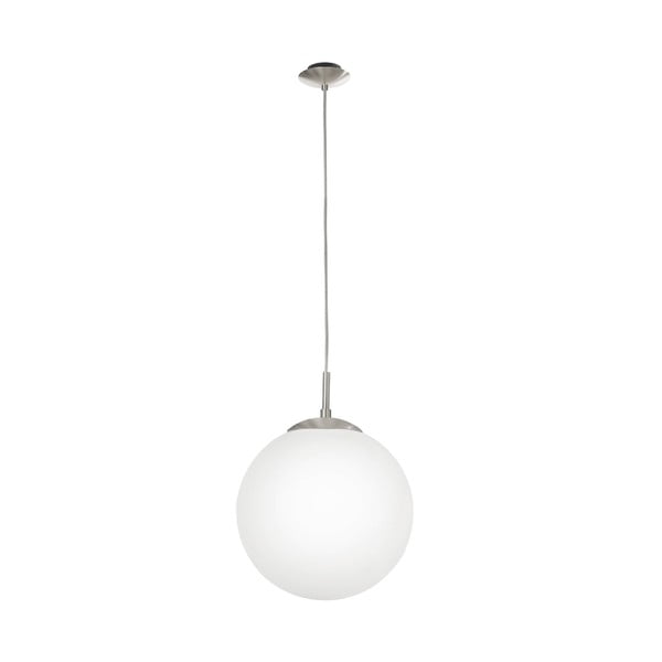 Kabantis šviestuvas baltos spalvos/sidabrinės spalvos ø 30 cm su stiklo gaubtu RONDO – EGLO
