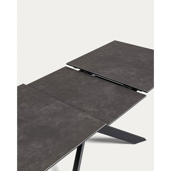Iš keraminės plokštės prailginamas valgomojo stalas su papildomu stalviršiu 90x160 cm Atminda – Kave Home-image-4