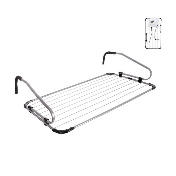 Sidabrinės spalvos pakabinama skalbinių džiovykla 10,5 m – Orion