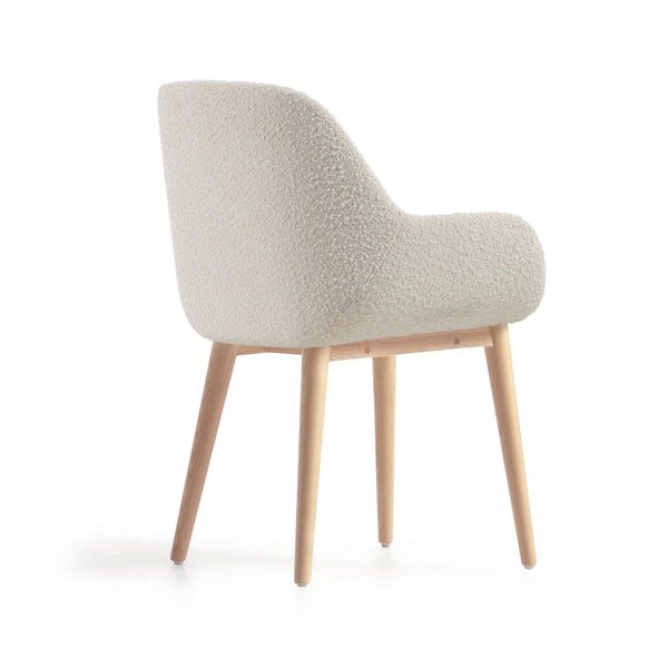 Baltos spalvos iš audinio valgomojo kėdė Konna – Kave Home-image-4