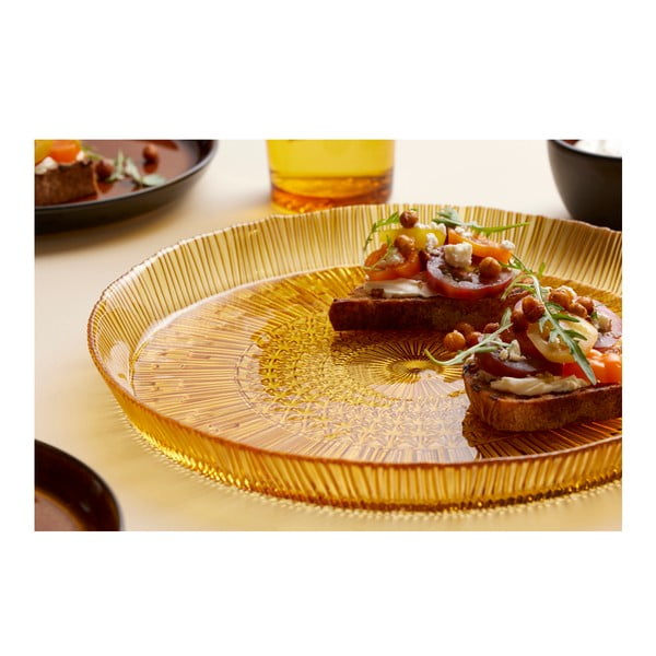 Serviravimo padėklas oranžinės spalvos iš stiklo  ø 30 cm Kusintha – Bitz-image-3