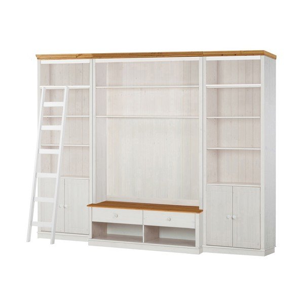 Iš pušies masyvo TV spintelių komplektas baltos spalvos 288x223 cm Anita – Støraa-image-1