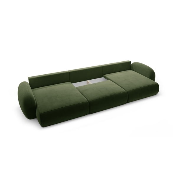 Žalios spalvos iš velveto sulankstoma/su sandėliavimo vieta kampinė sofa („U“ formos) Tonale – Cosmopolitan Design-image-2
