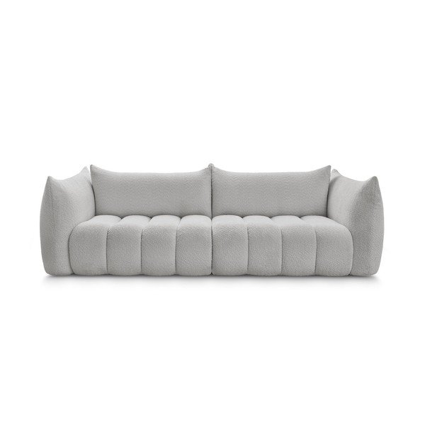 Šviesiai pilkos spalvos sofa iš boucle 286 cm Azra – Bobochic Paris