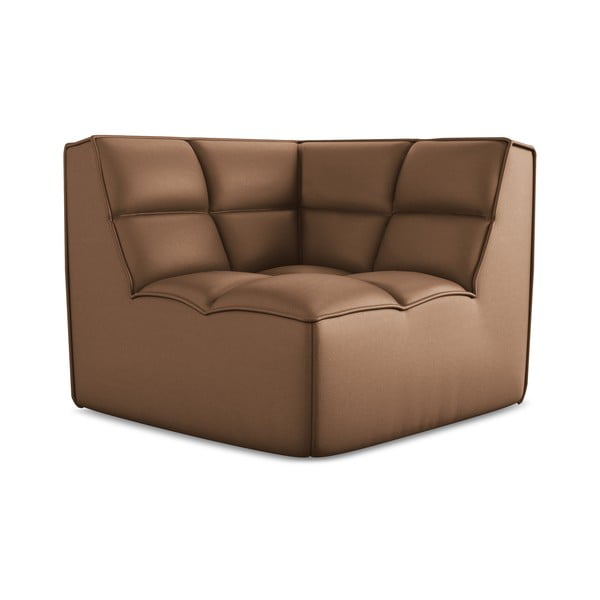 Rudos spalvos iš dirbtinės odos modulinė sofos dalis Kalai – Makamii-image-2