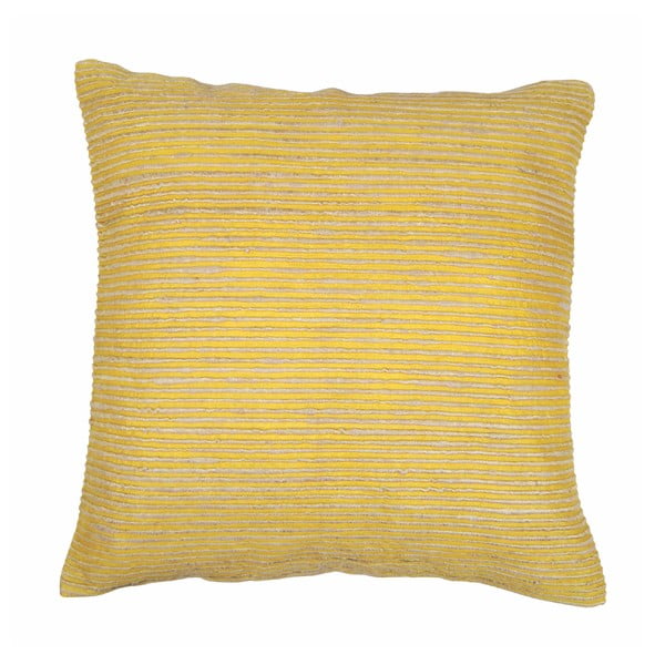 Garstyčių geltonos spalvos pagalvėlė su viskozės ir šilko užvalkalu "Tiseco Home Studio Rimboo", 45 x 45 cm