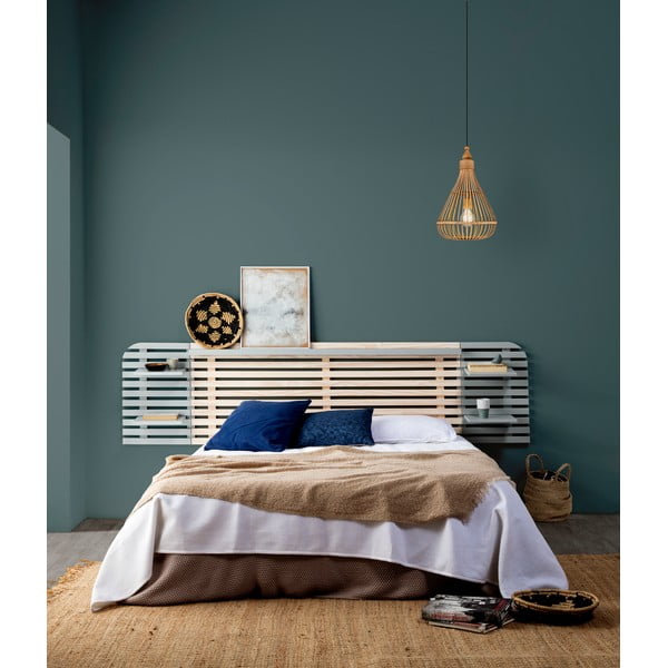Šviesiai pilka/natūralios pušies galvūgalis lovai 240x62 cm Dimas - Marckeric-image-1