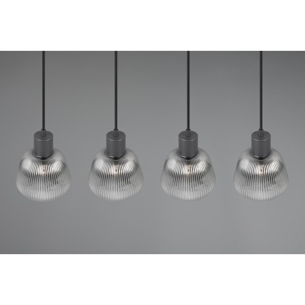 Kabantis šviestuvas juodos spalvos ø 15 cm su stiklo gaubtu Tarifa – Trio-image-3