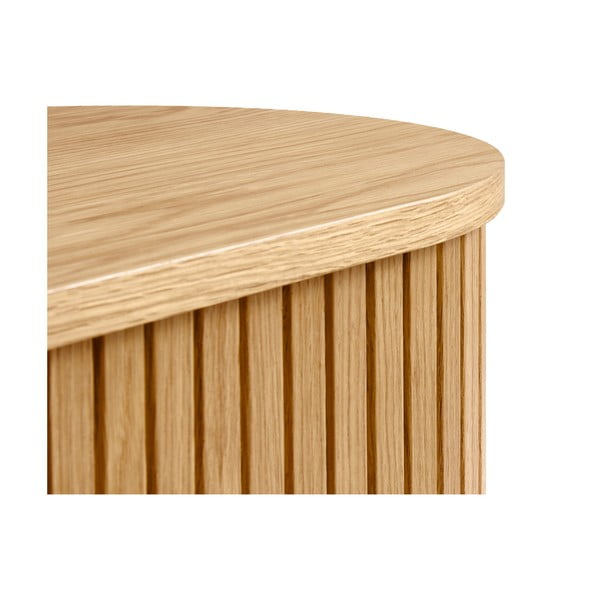 TV spintelė natūralios spalvos iš ąžuolo 56x180 cm Nola – Unique Furniture-image-2
