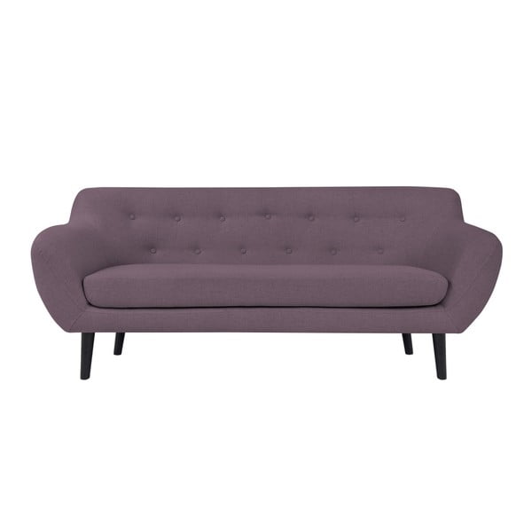 Violetinė dviejų vietų sofa su rudomis kojomis Mazzini Sofas Piemont