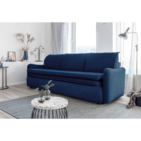 Tamsiai mėlyna aksominė sofa-lova Miuform Tender Eddie-image-4