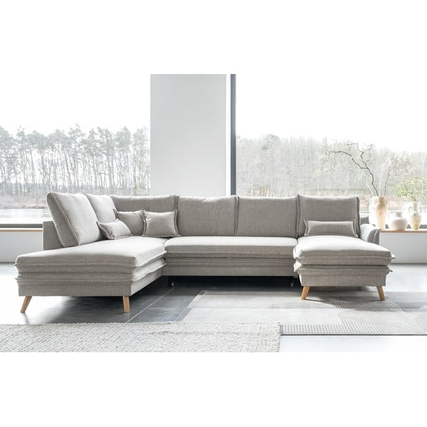 Sulankstoma kampinė sofa smėlio spalvos (su kairiuoju kampu/„U“ formos) Charming Charlie – Miuform-image-3