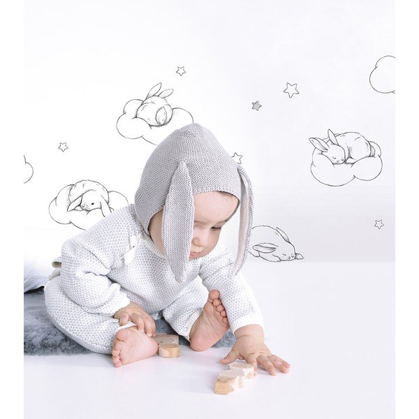 Lipdukų lapas 30x42 cm Bunnies, Clouds And Stars – Lilipinso-image-1