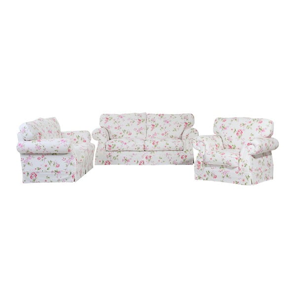 Rožinės ir baltos spalvos gėlėta sofa "Max Winzer Mina", 173 cm-image-2