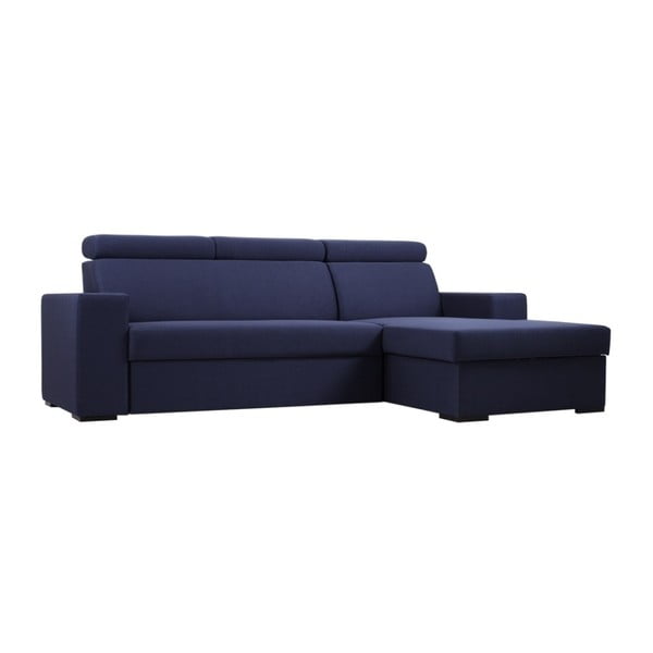 Tamsiai mėlyna kampinė sofa Custom Form Atlantica, dešinė pusė