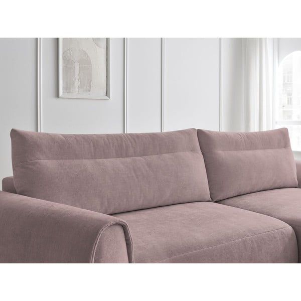 Kampinė sofa šviesiai rožinės spalvos Aden – Bobochic Paris-image-4