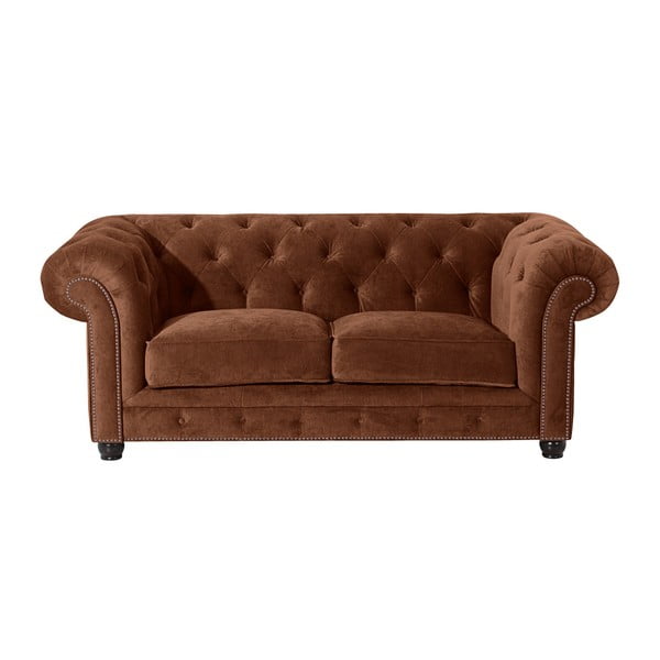 Rudos spalvos sofa "Max Winzer Orleans Velvet", 196 cm