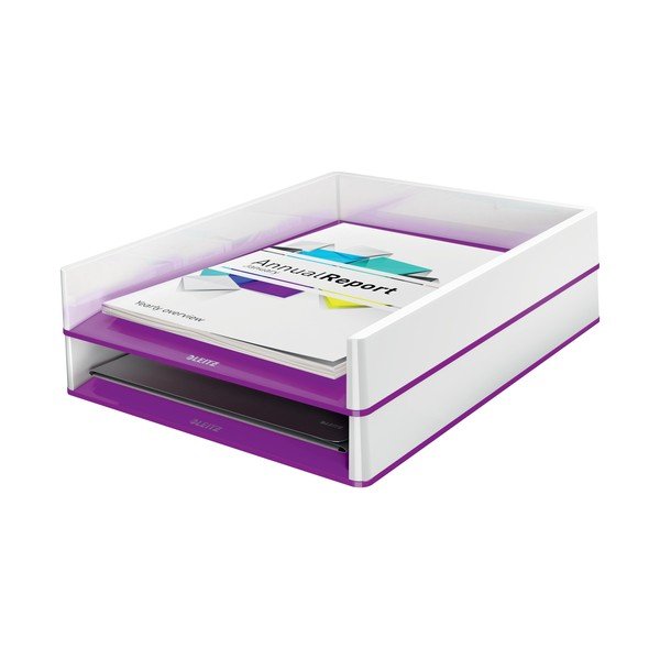 Baltos ir violetinės spalvos dokumentų dėklas Leitz WOW-image-2