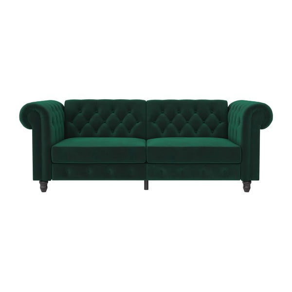 Iš velveto sulankstoma sofa tamsiai žalios spalvos 236 cm Felix – Støraa