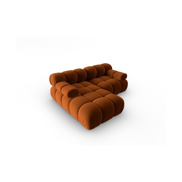 Sofa oranžinės spalvos iš velveto 191 cm Bellis – Micadoni Home-image-3