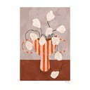 Plakatas 30x40 cm White Flowers in Striped Vase – Frankie Penwill – The Poster Club