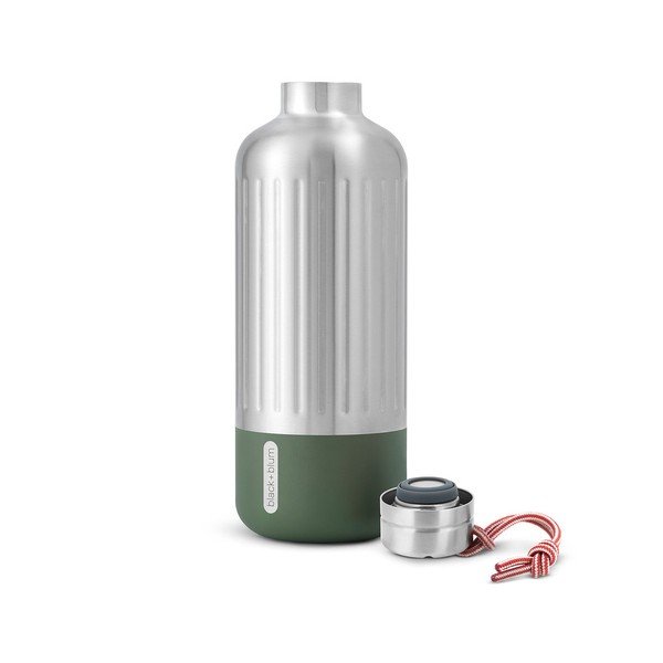 Sidabrinės spalvos iš nerūdijančio plieno termosas 850 ml Explorer – Black + Blum-image-2