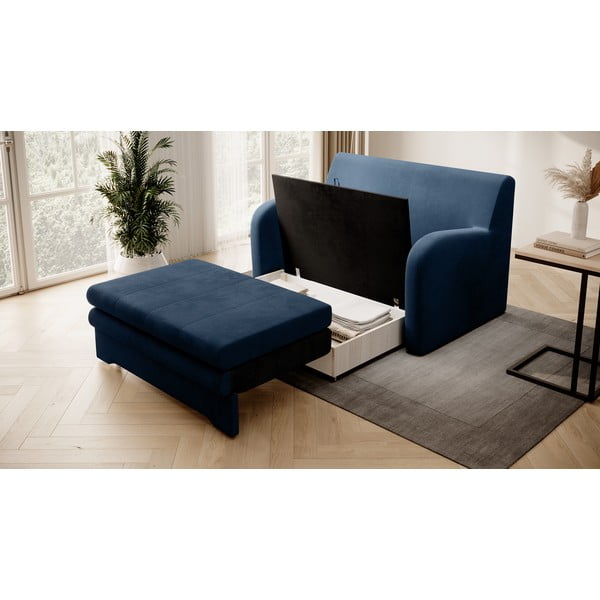 Mėlynos spalvos iš velveto sulankstoma sofa 130 cm Ario – ELTAP-image-3