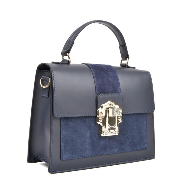 Tamsiai mėlyna odinė rankinė Isabella Rhea, 22 x 27 cm-image-2