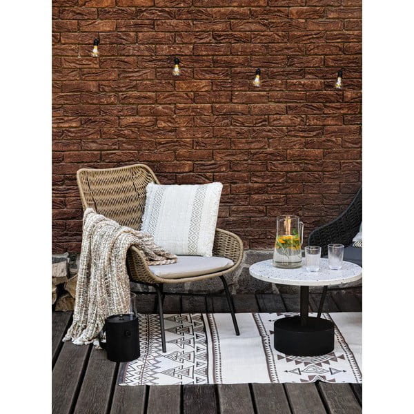 Smėlio rudos spalvos dvipusis lauko kilimas iš perdirbto plastiko Green Decore Afra, 90 x 150 cm-image-3