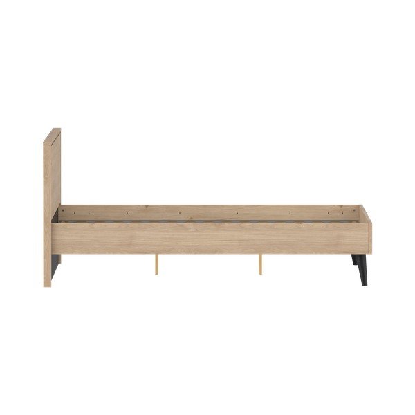 Natūralios spalvos dvigulė lova iš ąžuolo su lovos grotelėmis 140x200 cm Ry – Tvilum-image-4