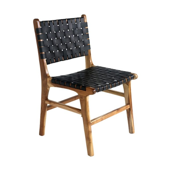Iš tikmedžio masyvo valgomojo kėdės juodos spalvos/rudos spalvos 2 vnt. Perugia – House Nordic