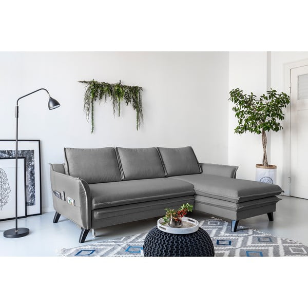 Pilka sofa-lova Miuform Charming Charlie, dešinysis kampas-image-4