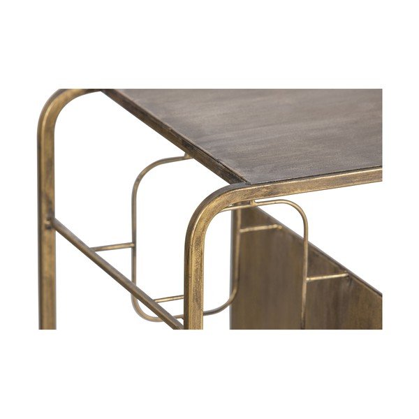 Auksinės spalvos iš metalo vyno spintelė butelių skaičius 6, 87x80,5x33 cm Capo – WOOOD-image-4