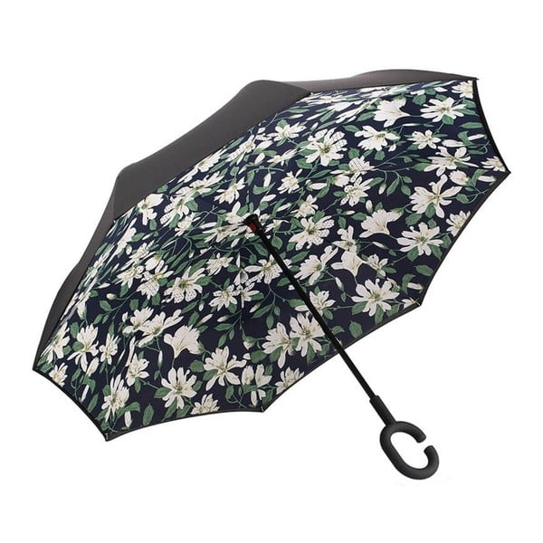 Juodai baltas skėtis Magnolija, ⌀ 110 cm