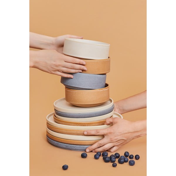 12 dalių plytų oranžinės spalvos molinių indų rinkinys Bonami selection Malia-image-4