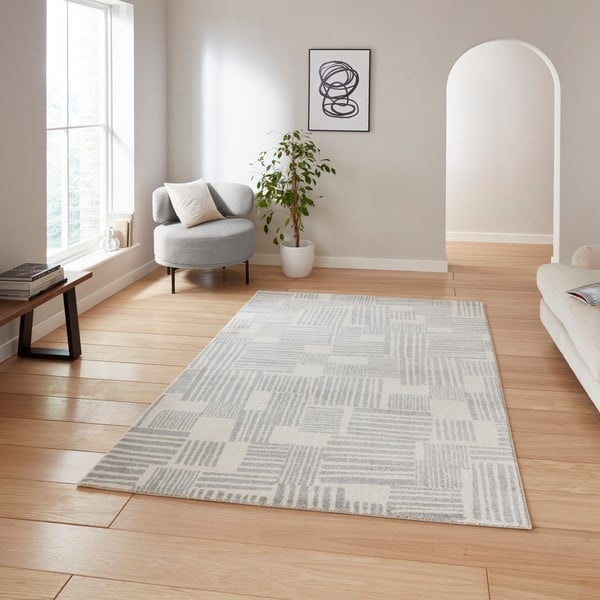 Kilimas šviesiai pilkos spalvos 120x170 cm Blocks – Catherine Lansfield-image-2