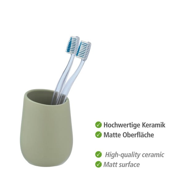 Žalias keraminis dantų šepetėlio puodelis Wenko Badi-image-4