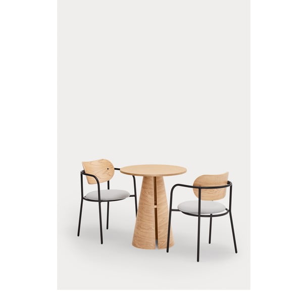 Apvalios formos valgomojo stalas natūralios spalvos iš ąžuolo ø 65 cm Cep – Teulat-image-3