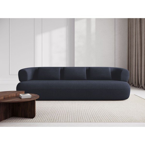 Tamsiai mėlynos spalvos sofa iš boucle 200 cm Jenny – Micadoni -image-1