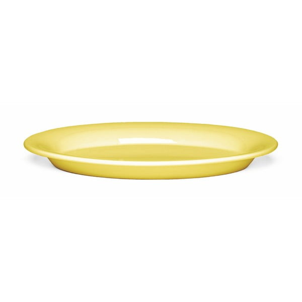 Geltonos spalvos ovali akmens masės lėkštė Kähler Design Ursula, 28 x 18,5 cm