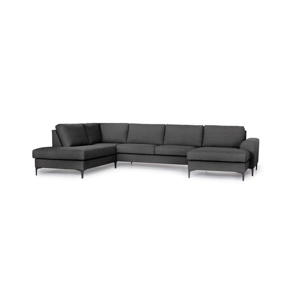 Antracito pilkos spalvos U formos sofa Scandic Henry, kairysis kampas-image-4
