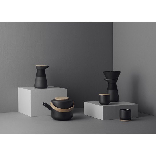 Juodos spalvos iš molio filtrinės kavos rinkinys 600 ml Theo – Stelton-image-3